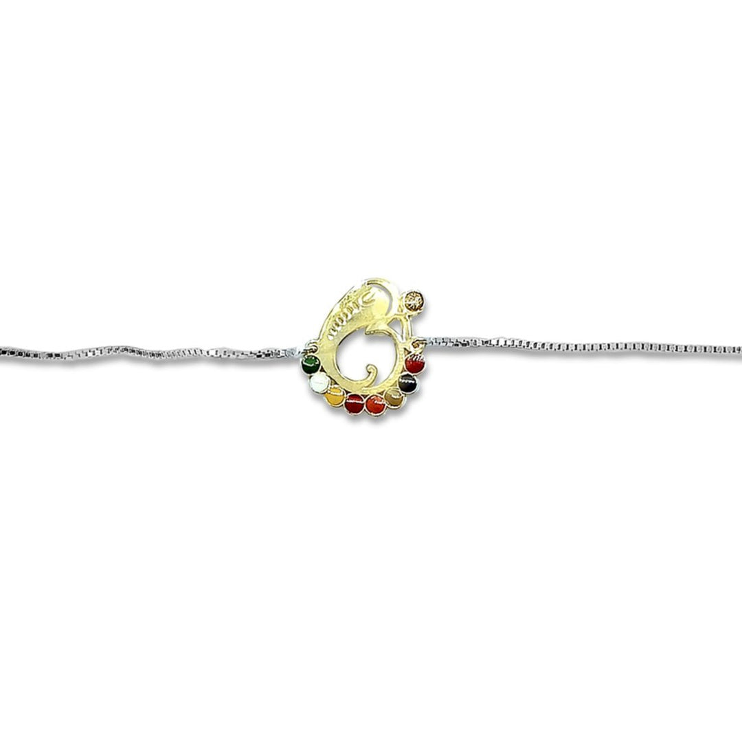 Blisse Allure 925 Silver Gold Plated Ganeshji Rakhi Bracelet for Brother - Taraash