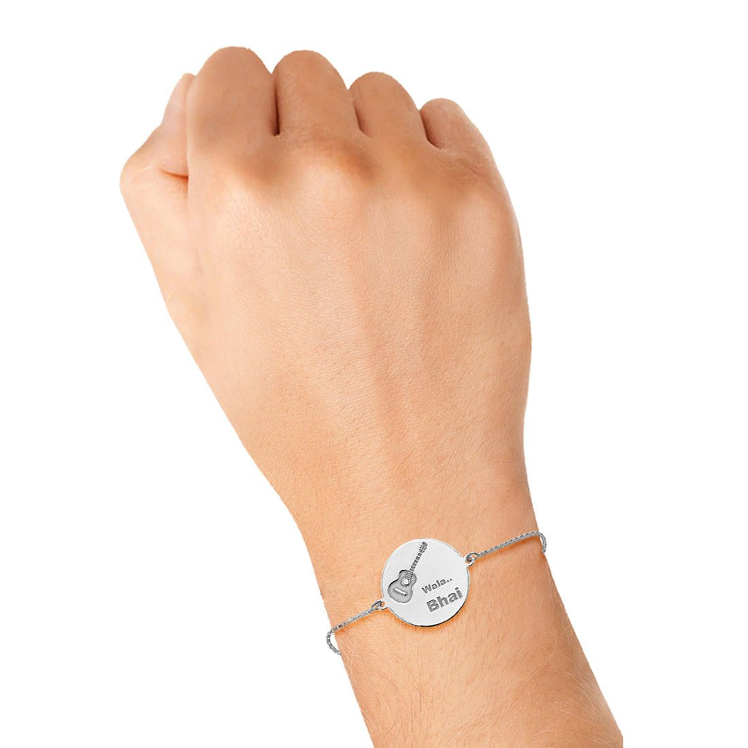 Blisse Allure 925 Silver Guitar wala Bhai Rakhi for Brother - Taraash