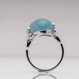 Blisse Allure 925 Sterling Aquamarine Semi Precious Silver Finger Ring - Taraash