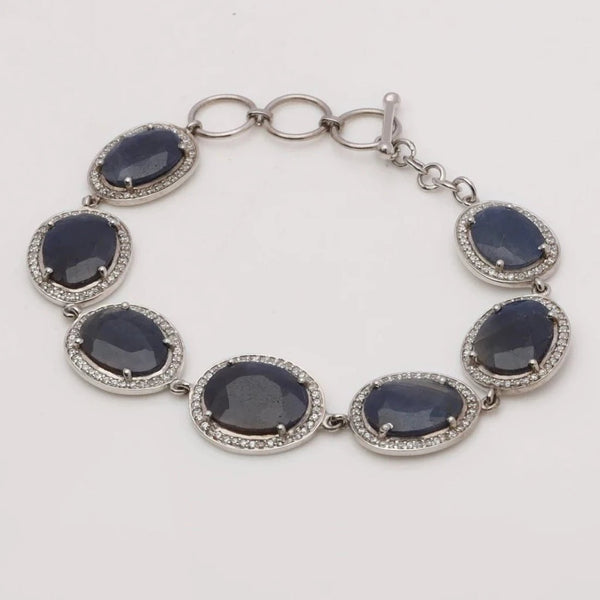Blisse Allure 925 Sterling Blue Cz Silver Bracelet For Women - Taraash