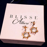 Blisse Allure 925 Sterling Floral Design Silver Drop Earrings For Women - Taraash