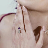 Blisse Allure 925 Sterling Multi Tourmaline Semi Precious Silver Finger Ring - Taraash