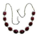 Blisse Allure 925 Sterling Red Ruby Silver Necklace For Women - Taraash