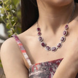 Blisse Allure 925 Sterling Red Ruby Silver Necklace For Women - Taraash