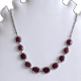 Blisse Allure 925 Sterling Red Ruby Silver Necklace For Women - Taraash