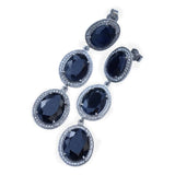 Blisse Allure 925 Sterling Sapphire Cz Silver Drop Earrings For Women - Taraash
