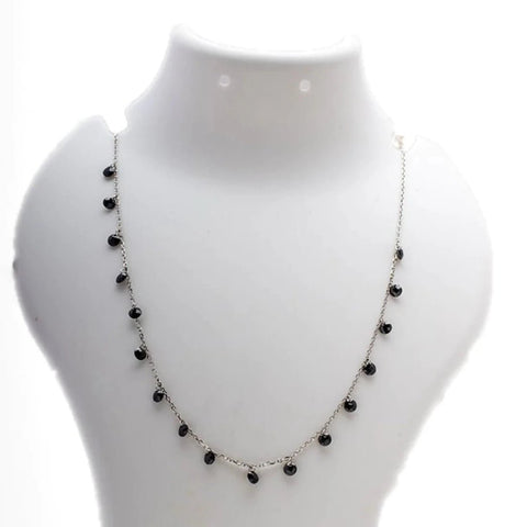 Blisse Allure 925 Sterling Silver Black Crystal Necklace - Taraash