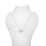 Blisse Allure 925 Sterling Silver Half An Half Chain With Pearl Drops Necklace - Taraash