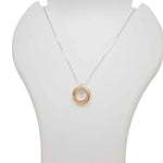 Load image into Gallery viewer, Blisse Allure 925 Sterling Silver Interwined 3 Tone Rings With Cz Drop Necklace - Taraash
