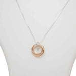 Load image into Gallery viewer, Blisse Allure 925 Sterling Silver Interwined 3 Tone Rings With Cz Drop Necklace - Taraash
