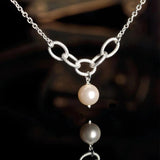 Blisse Allure 925 Sterling Silver Link Bracelet With Pearl Drop - Taraash