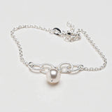 Blisse Allure 925 Sterling Silver Link Bracelet With Pearl Drop - Taraash