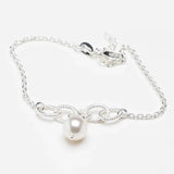 Blisse Allure 925 Sterling Silver Link Bracelet With Pearl Drop - Taraash
