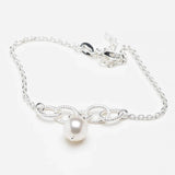 Blisse Allure 925 Sterling Silver Link Bracelet With Pearl Drop - Taraash