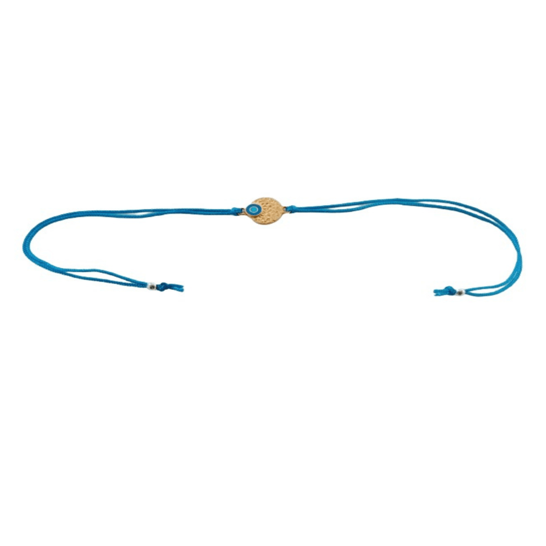 Blisse Allure 925 Sterling Silver Nazar Rakhi in Hammered Gold Disc - Taraash