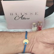 Blisse Allure 925 Sterling Silver Nazar Rakhi in Hammered Gold Disc - Taraash