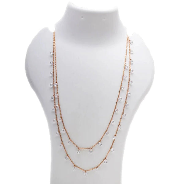 Blisse Allure 925 Sterling Silver Rose Gold Layered Queens Necklace - Taraash