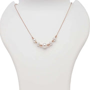 Blisse Allure 925 Sterling Silver Rose Gold Plated Necklace With Heart Shaped Charm And Pearl Drops - Taraash