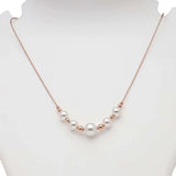Blisse Allure 925 Sterling Silver Rose Gold Plated Necklace With Heart Shaped Charm And Pearl Drops - Taraash