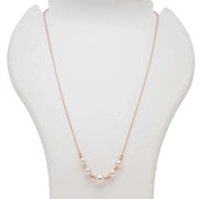 Blisse Allure 925 Sterling Silver Rose Gold Plated Necklace With Heart Shaped Charm And Pearl Drops - Taraash