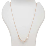 Blisse Allure 925 Sterling Silver Rose Gold Plated Necklace With Heart Shaped Charm And Pearl Drops - Taraash
