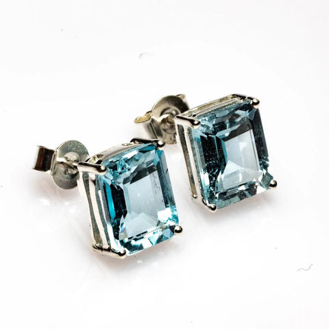 Blisse Allure 925 Sterling Silver Sky Blue Topaz Stud Earrings For Women - Taraash