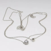 Blisse Allure 925 Sterling Silver With White Solitaire Cz Layered Necklace - Taraash