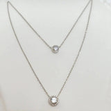 Blisse Allure 925 Sterling Silver With White Solitaire Cz Layered Necklace - Taraash
