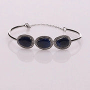 Blisse Allure Blue Sapphire Bracelet with white cubic zirconia - Taraash