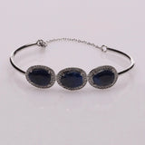 Blisse Allure Blue Sapphire Bracelet with white cubic zirconia - Taraash