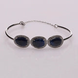Blisse Allure Blue Sapphire Bracelet with white cubic zirconia - Taraash