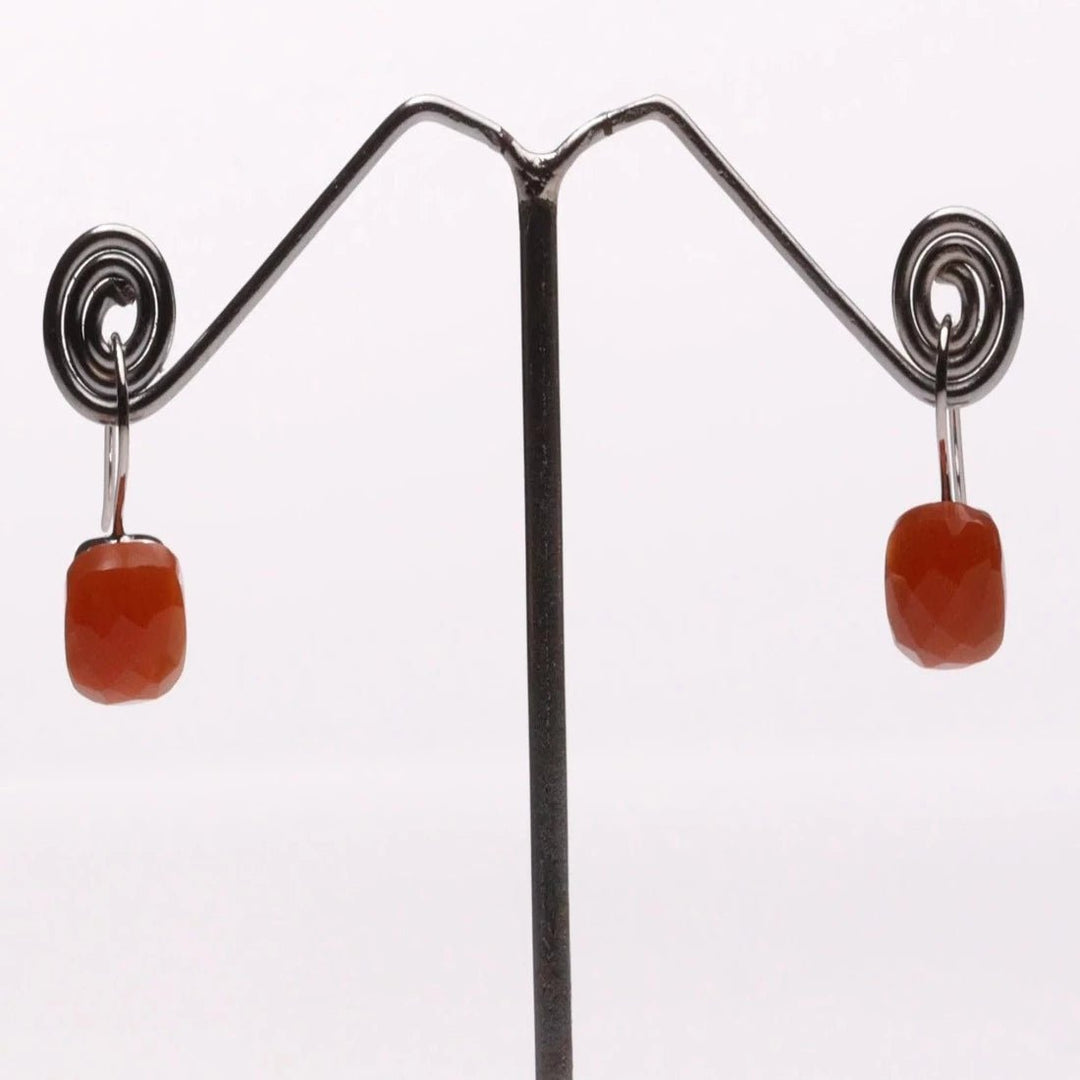 Blisse Allure Carnelian Stone Drop Sterling Silver Earring - Taraash
