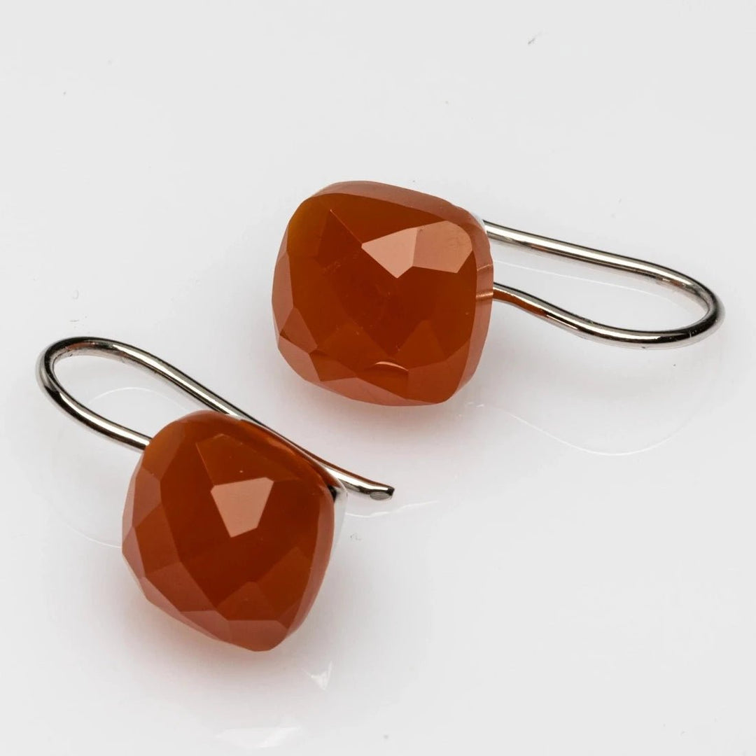 Blisse Allure Carnelian Stone Drop Sterling Silver Earring - Taraash