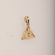 Blisse Allure Celtic Triangle Knot Gold Pendant. - Taraash