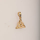 Blisse Allure Celtic Triangle Knot Gold Pendant. - Taraash