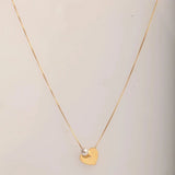 Blisse Allure Dangling Heart of Gold with Pearl Drop Necklace - Taraash