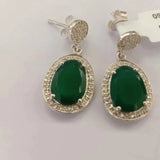 Blisse Allure Green Onyx Drop Sterling silver Earrings - Taraash