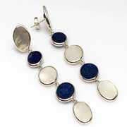 Blisse Allure Lapis lazuli and Mother of Pearl Danglers - Taraash