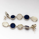 Blisse Allure Lapis lazuli and Mother of Pearl Danglers - Taraash