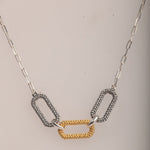 Load image into Gallery viewer, Blisse Allure Oxidised Silver and Gold Linked Necklace - Taraash
