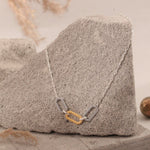 Load image into Gallery viewer, Blisse Allure Oxidised Silver and Gold Linked Necklace - Taraash
