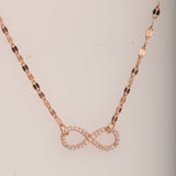 Blisse Allure Rose Gold Infinity Necklace with Cubic Zirconia - Taraash