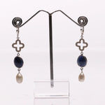 Load image into Gallery viewer, Blisse Allure Sapphire and Pearl Dangler - Taraash
