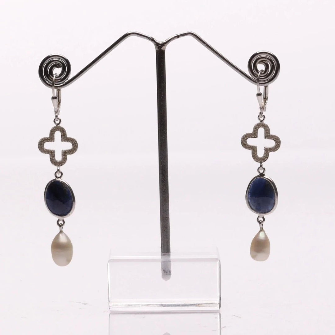 Blisse Allure Sapphire and Pearl Dangler - Taraash