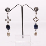 Blisse Allure Sapphire and Pearl Dangler - Taraash