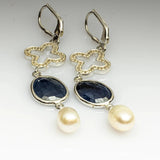 Blisse Allure Sapphire and Pearl Dangler - Taraash