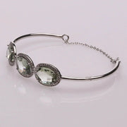 Blisse Allure Sea Green Amethyst Bracelet with white cubic zirconia - Taraash