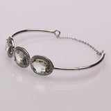 Blisse Allure Sea Green Amethyst Bracelet with white cubic zirconia - Taraash