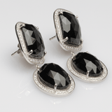 Blisse Allure Sterling Silver Black Onyx Earrings - Taraash