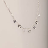 Blisse Allure Sterling Silver Dangling Heart Charms Necklace - Taraash
